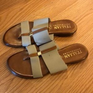 Italian Shoemakers leather slip on sandals size 7